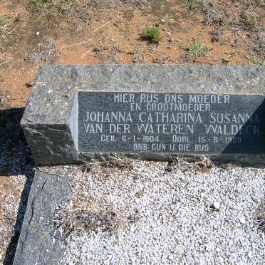 WALDECK Johanna Catharina Susanna, VAN DER WATEREN 1904-1989