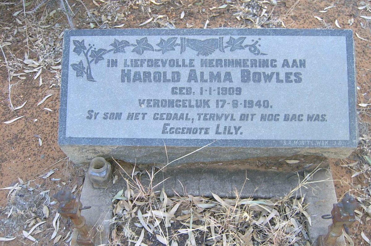 BOWLES Harold Alma 1909-1940