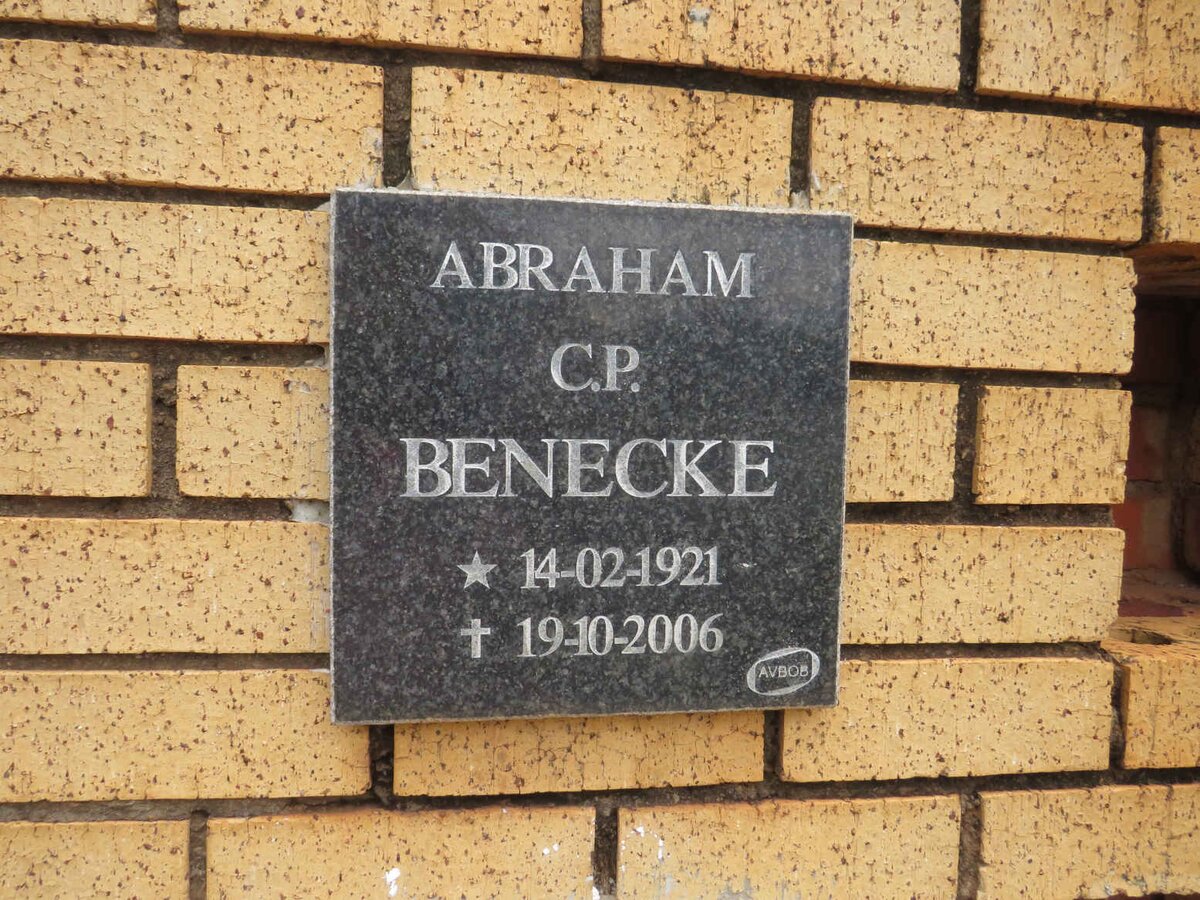 BENECKE Abraham C.P. 1921-2006