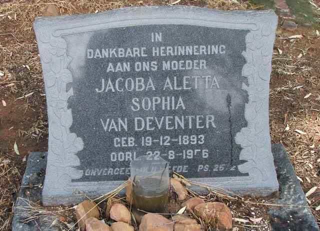 DEVENTER Jacoba Aletta Sophia, van 1893-1956