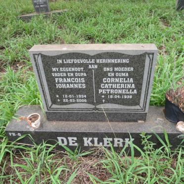 KLERK Francois Johannes, de 1934-2006 & Cornelia Catherina Petronella 1938-