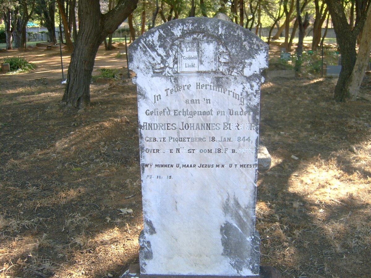 BURGER Andries Johannes 1844-1917