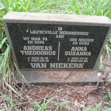 NIEKERK Andreas Theodorus, van 1935-2007 & Anna Susanna 1933-2013