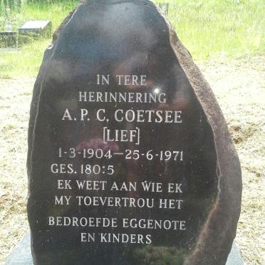 COETSEE A.P.C. 1904-1971
