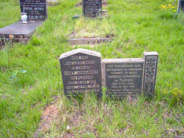 PLESSIS Gert Johannes, du 1886-19?9, DU PLESSIS Andries Gerhardus