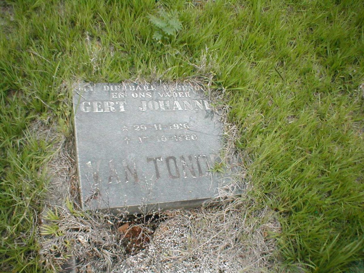 TONDER Gert Johannes, van 1916-1980