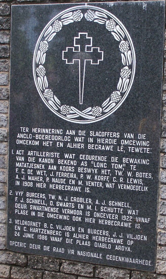5. Gedenkplaat: Anglo-Boere Oorlog 1899-1902
