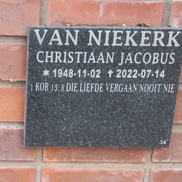 NIEKERK Christiaan Jacobus, van 1948-2022