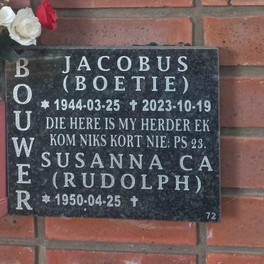 BOUWER Jacobus 1944-2023 & Susanna C.A. RUDOLPH 1950-