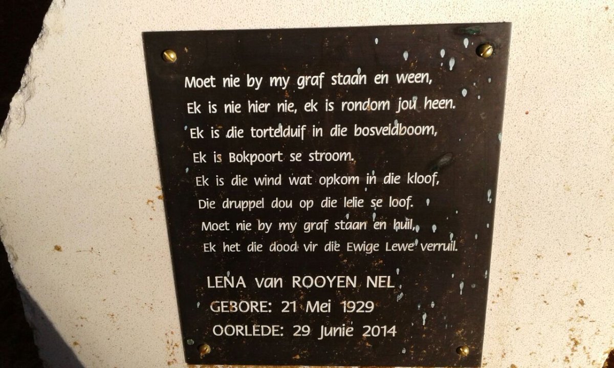 NEL Lena, VAN ROOYEN 1929-2014