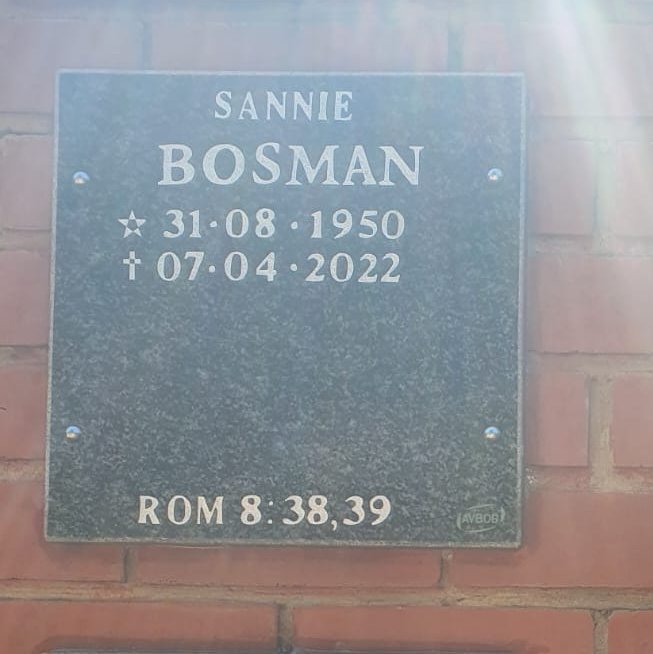 BOSMAN Sannie 1950-2022