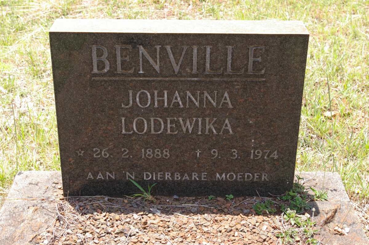 BENVILLE Johanna Lodewika 1888-1974