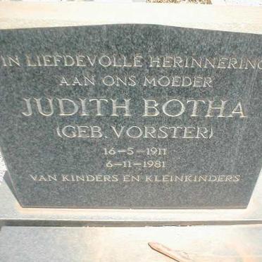 BOTHA Judith nee VORSTER 1911-1981