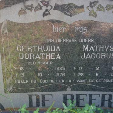 BEER Mathys Jacobus, de 1886-1973 &amp; Gertruida Dorathea VISSER 1885-1976