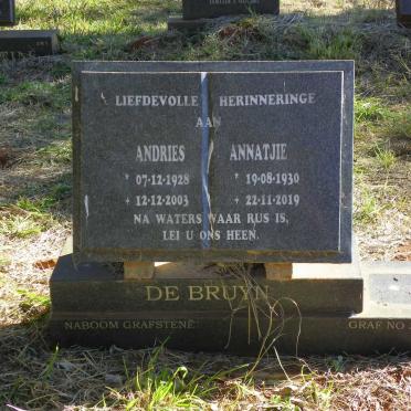BRUYN Andries, de 1928-2003 &amp; Annatjie 1930-2019
