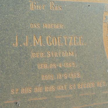 COETZEE J.J.M. nee STRYDOM 1889-1963 :: COETZEE J.C. 1920-1989 _2