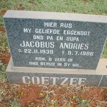 COETZEE Jacobus Andries 1939-1986