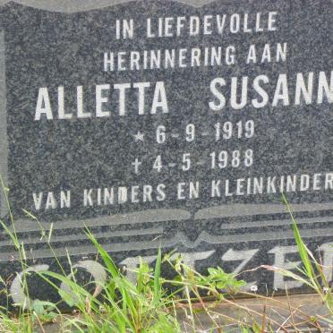COETZER Aletta Susanna 1919-1988