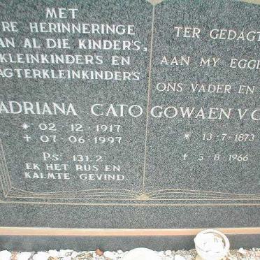 CATO Gowaen V. 1873-1966 &amp; Adriana 1917-1997