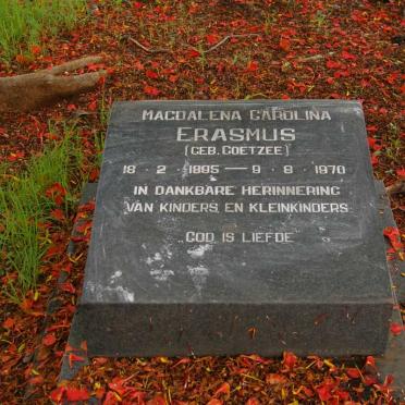 ERASMUS Magdalena Carolina nee COETZEE 1895-1970