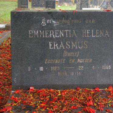 ERASMUS Emmerentia Helena nee BINGLE 1923-1965