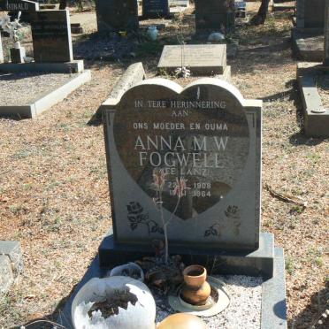 FOGWELL Anna M.W. nee LANZ 1908-1964
