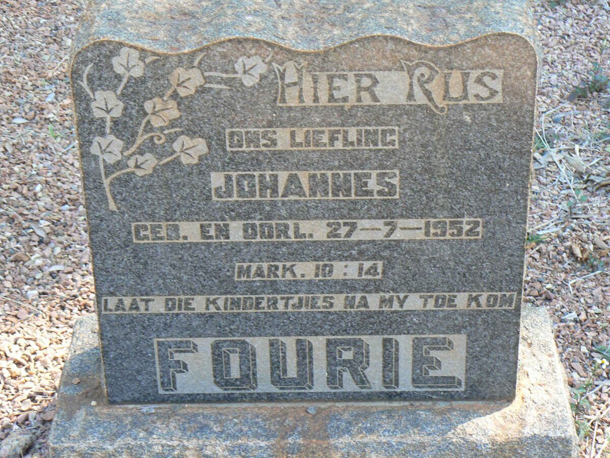 FOURIE Johannes 1952-1952