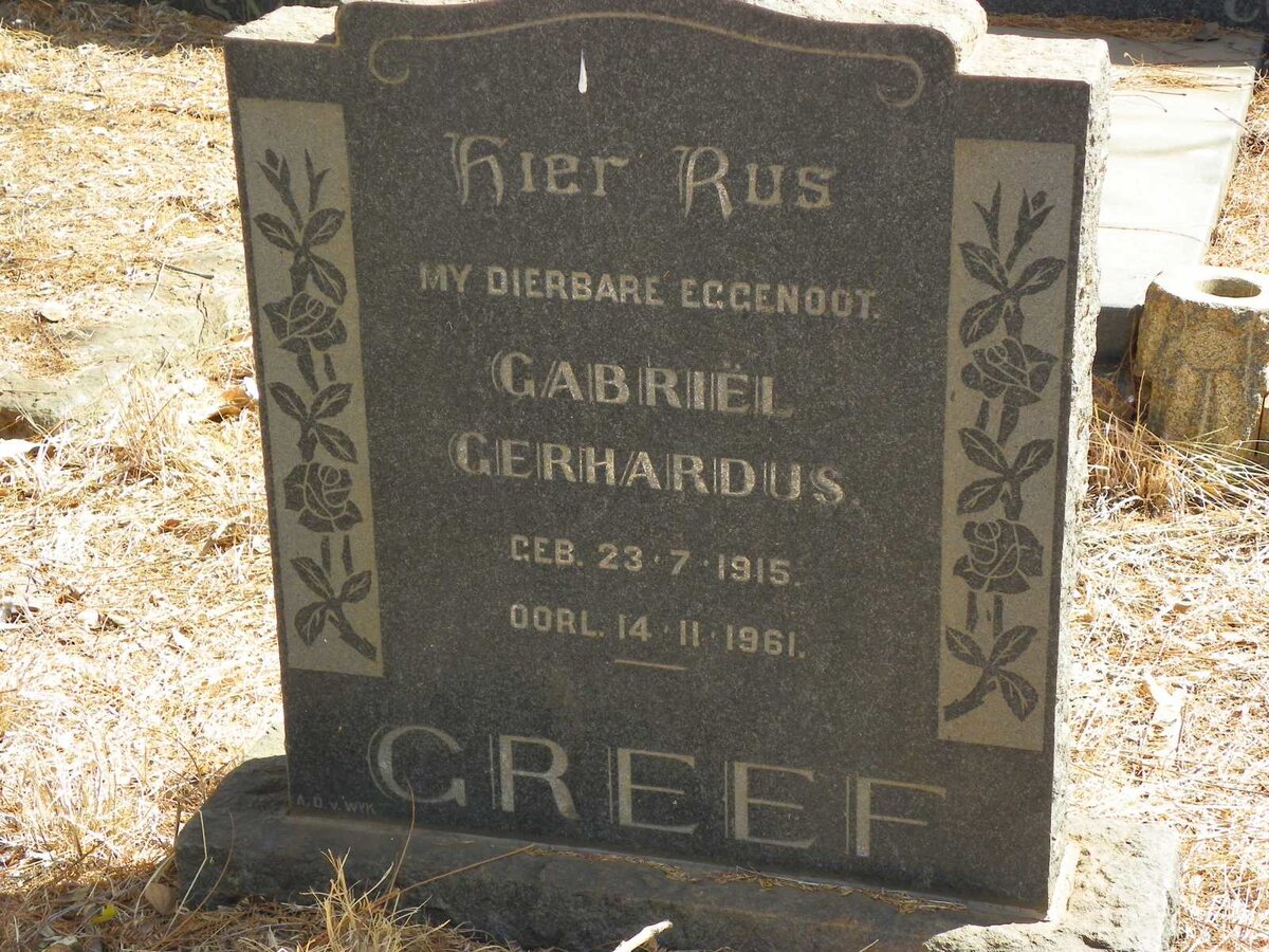GREEF Gabriel Gerhardus 1915-1961