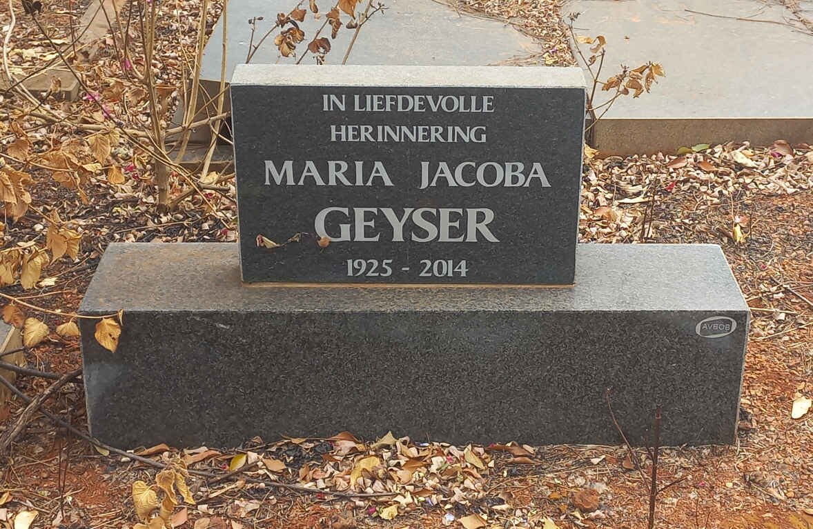 GEYSER Maria Jacoba 1925-2014