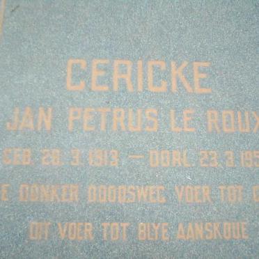 GERICKE Jan Petrus le Roux 1913-1959