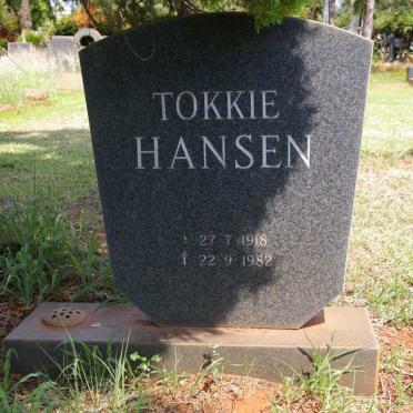 HANSEN Tokkie 1918-1982