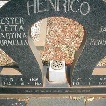HENRICO Jan Hendrik 1897-1977 &amp; Hester Aletta Martina Cornelia 1905-1982