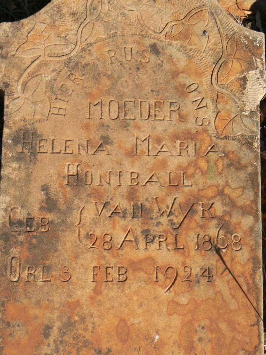 HONIBALL Helena Maria nee VAN WYK 1868-1924