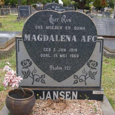 JANSEN Magdalena A.F.C 1919-1969