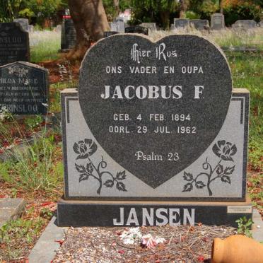JANSEN Jacobus F. 1894-1962