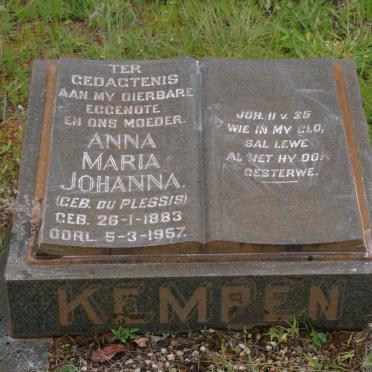 KEMPEN Anna Maria Johanna nee DU PLESSIS 1883-1957