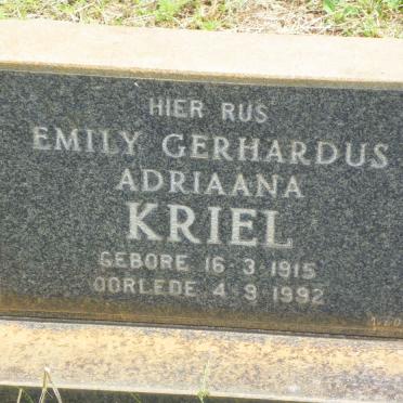 KRIEL Emily Gerhardus Adriaana 1915-1992