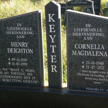 KEYTER Henry Deighton 1939-1999 &amp; Cornelia Magdalena 1940-2022