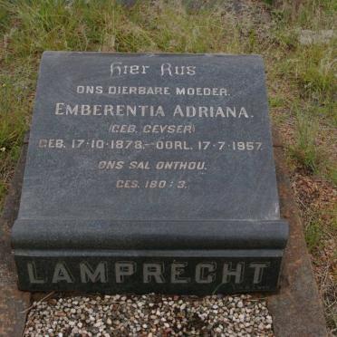 LAMPRECHT Emberentia Adriana nee GEYSER 1878-1957