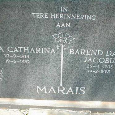 MARAIS Barend Daniel Jacobus 1905-1995 &amp; Maria Catharina 1914-1982