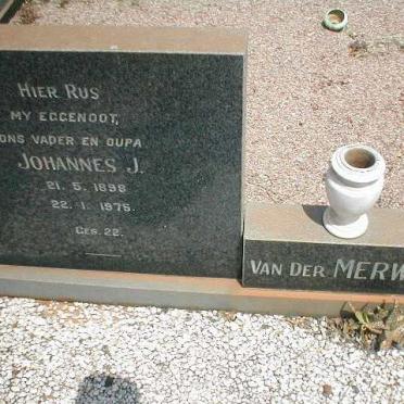 MERWE Johannes J., van der 1898-1975
