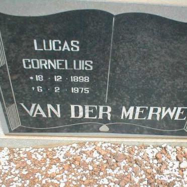 MERWE Lucas Cornelius, van der 1898-1975