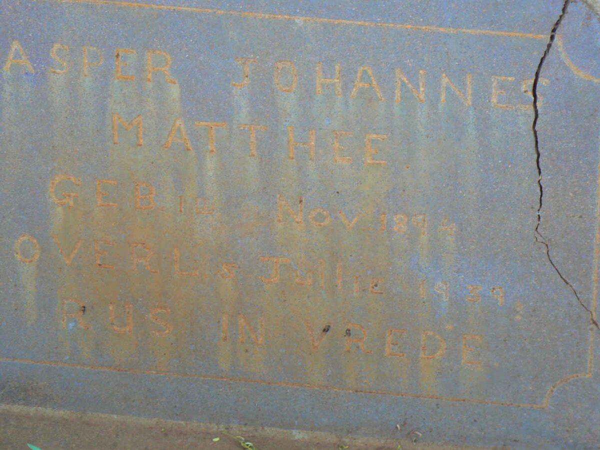 MATTHEE Casper Johannes 1894-1939