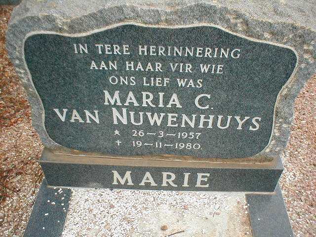 NUWENHUYS Maria C., van 1957-1980