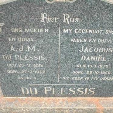 PLESSIS Jacobus Daniël, du 1875-1966 &amp; A. J. M. 1895-1968