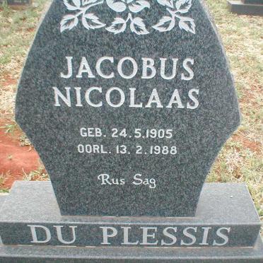 PLESSIS Jacobus Nicolaas, du 1905-1988
