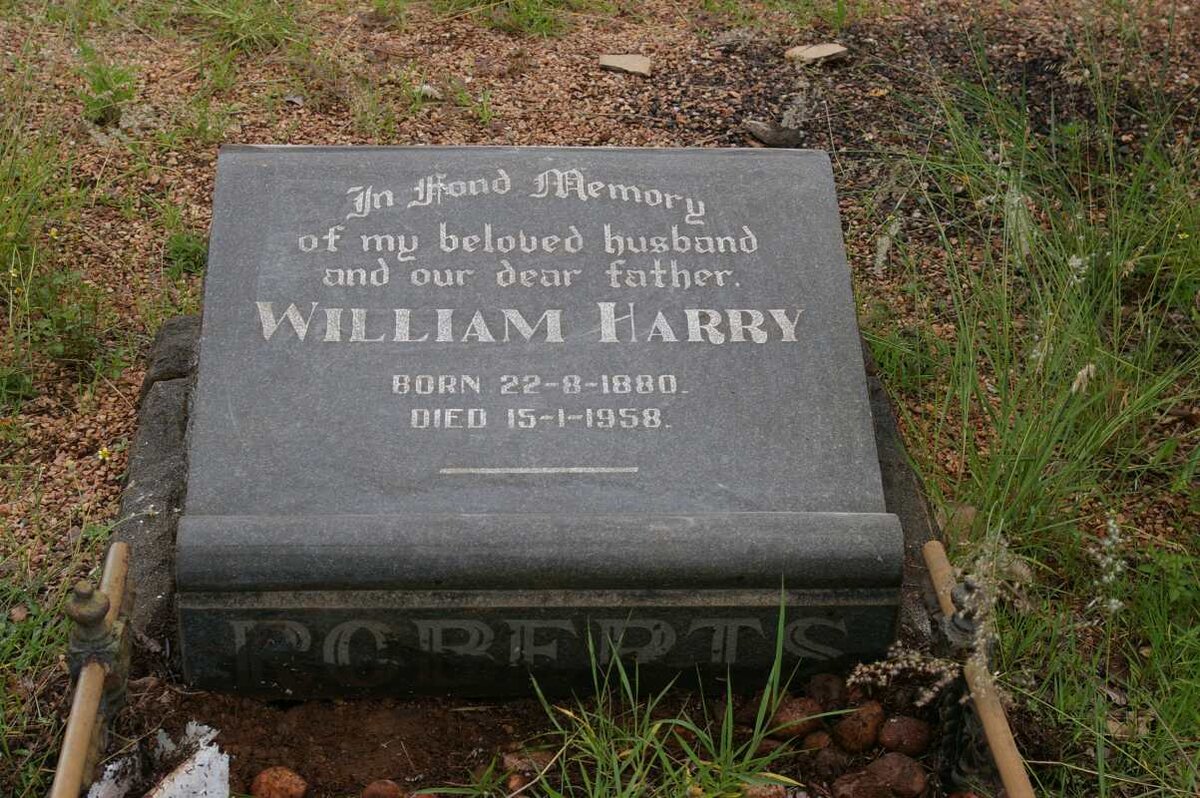 ROBERTS William Harry 1880-1958