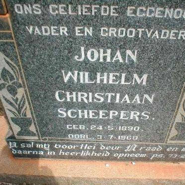 SCHEEPERS Johan Wilhelm Christiaan 1890-1968