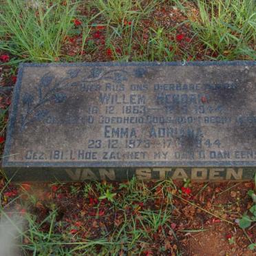 STADEN Willem Hendrik, van 1863-1944 &amp; Emma Adriana 1873-1944