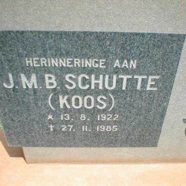 SCHUTTE J.M.B. 1922-1985